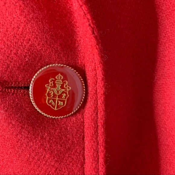 Vintage 90’s The Limited Wool Red Blazer Crest M - Picture 5 of 9